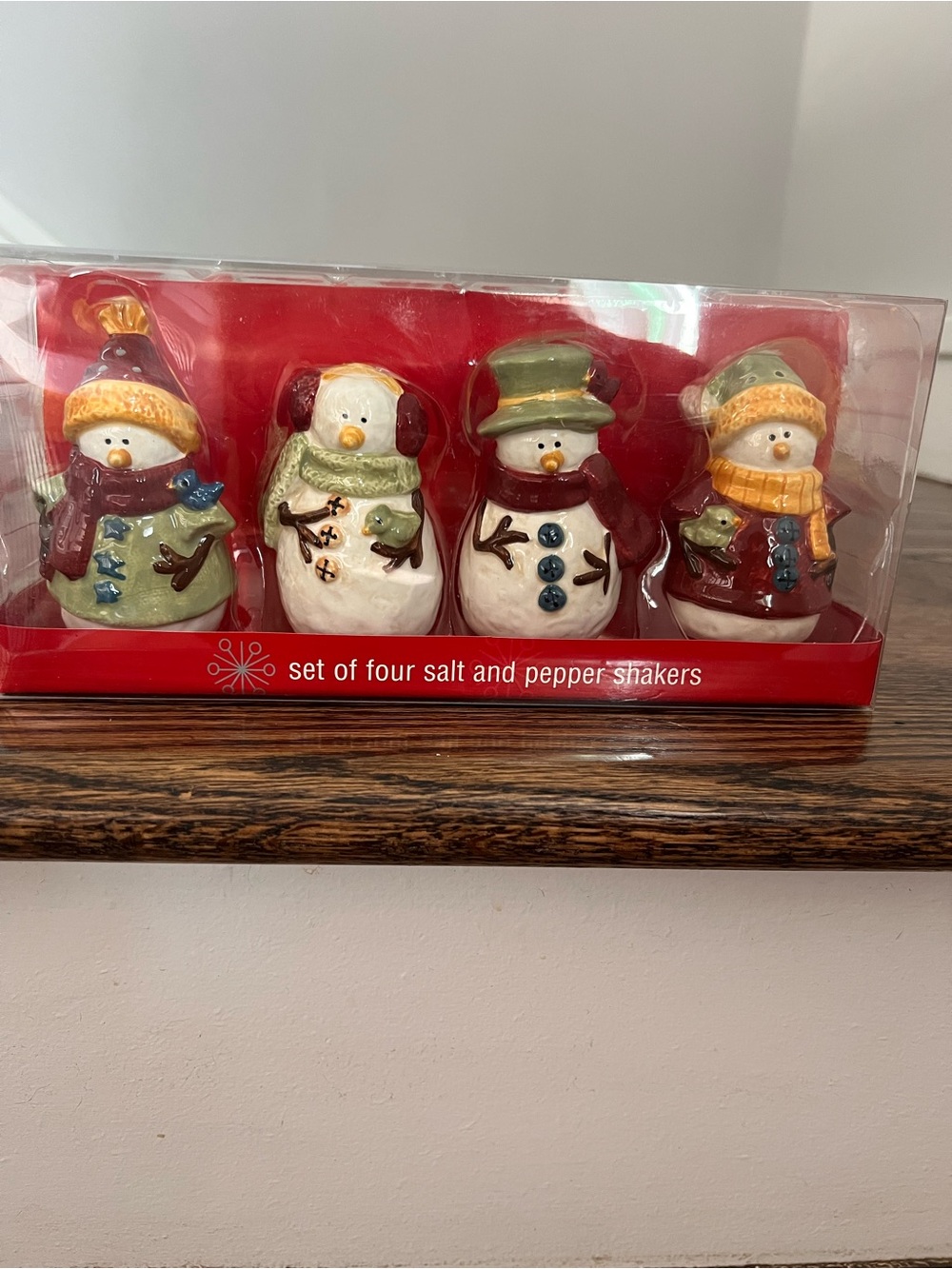 Kohl's Ceramic Snowman Salt & Pepper Shaker Set - Red, Green, Cream